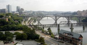 Knoxville, TN, as seen from the top edge of Neyland Stadium